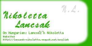 nikoletta lancsak business card